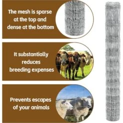 Farm Fence 164 Ft. L X 4 Ft. H Silver Galvanized Metal Field Fencing Garden Weatherproof (1-Pack) 12 Farm Fence 164 Ft. L X 4 Ft. H Silver Galvanized Metal Field Fencing Garden Weatherproof (1-Pack) -Dewalt Tools Shop sliver spca garden fencing sp db0934 1f 1000