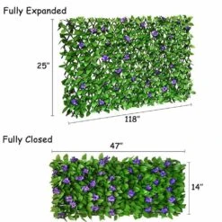 25 In. X 118 In. Expandable Fence Privacy Screen, Faux Ivy Fencing Panel For Balcony Patio Outdoor (Purple Flowers) -Dewalt Tools Shop snow fencing 0e1b5y2j 77 1000