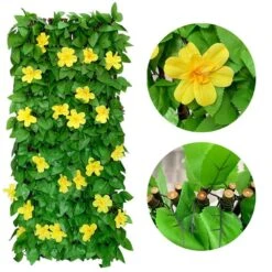 25 In. X 118 In. Expandable Fence Privacy Screen, Faux Ivy Fencing Panel For Balcony Patio Outdoor (Yellow Flowers) -Dewalt Tools Shop snow fencing 8e2p3n9o 40 1000