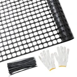 4 Ft. X 100 Ft. Black Plastic Safety Fence With 100 Zip Ties For Garden Fencing