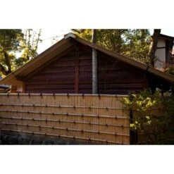 3/4 In D 48 In H X 96 In W Natural Rolled Bamboo Fence Natural Bamboo Fencing Decorative Rolled Wood Fence Panel -Dewalt Tools Shop tan backyard x scapes garden fencing 21 n4 31 1000