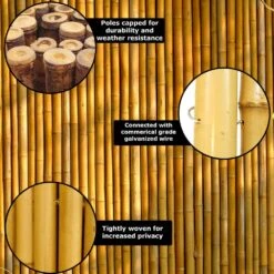 3/4 In D 48 In H X 96 In W Natural Rolled Bamboo Fence Natural Bamboo Fencing Decorative Rolled Wood Fence Panel -Dewalt Tools Shop tan backyard x scapes garden fencing 21 n4 44 1000