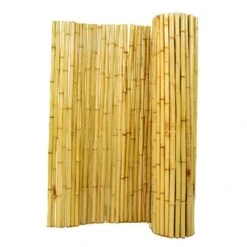 1 In. D X 6 Ft. H X 8 Ft. W Natural Bamboo Fence Decorative Rolled Fencing Panel