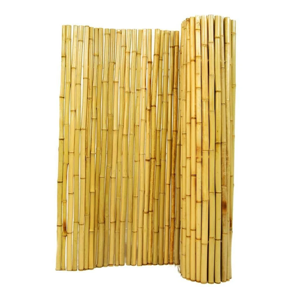 1 In. D X 6 Ft. H X 8 Ft. W Natural Bamboo Fence Decorative Rolled Fencing Panel 3 1 In. D X 6 Ft. H X 8 Ft. W Natural Bamboo Fence Decorative Rolled Fencing Panel