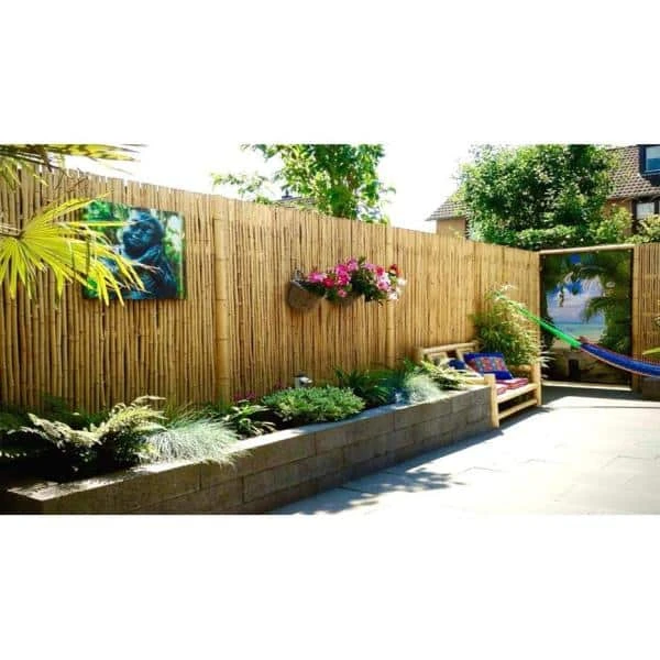 1 In. D X 6 Ft. H X 8 Ft. W Natural Bamboo Fence Decorative Rolled Fencing Panel 4 1 In. D X 6 Ft. H X 8 Ft. W Natural Bamboo Fence Decorative Rolled Fencing Panel - Image 2
