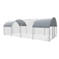 9.2 Ft. X 24.9 Ft. Large Metal Chicken Coop Poultry Fencing Upgrade 3 Support Steel Wire Impregnated Plastic Net Cage