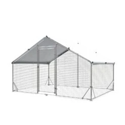 9.8 Ft. X 6.6 Ft. Large Metal Chicken Coop Poultry Fencing Upgrade 3 Support Steel Wire Impregnated Plastic Net Cage