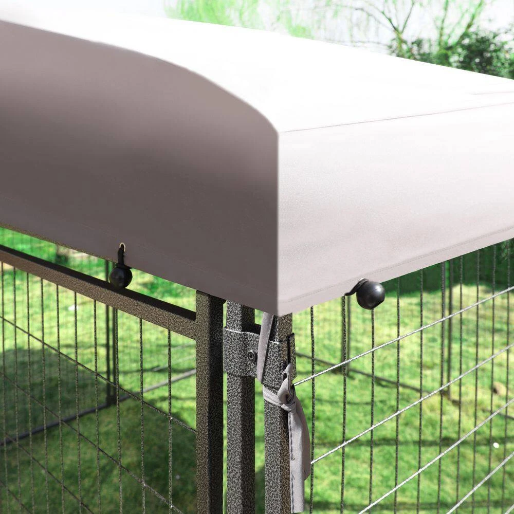 10 Ft. X 8 Ft. Large Metal Chicken Coop With Run For 15-Chickens, Galvanized Metal Roof Poultry Fencing Chicken 4 10 Ft. X 8 Ft. Large Metal Chicken Coop With Run For 15-Chickens, Galvanized Metal Roof Poultry Fencing Chicken - Image 2