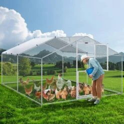 13.1 Ft. X 9.8 Ft. X 6.6 Ft. Metal Chicken Coop Large Chicken Run Peaked Roof Walk-In Poultry Pen Cage Poultry Fencing -Dewalt Tools Shop vevor chicken runs br131x98x64ftq5obv0 31 1000