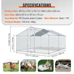 13.1 Ft. X 9.8 Ft. X 6.6 Ft. Metal Chicken Coop Large Chicken Run Peaked Roof Walk-In Poultry Pen Cage Poultry Fencing -Dewalt Tools Shop vevor chicken runs br131x98x64ftq5obv0 76 1000