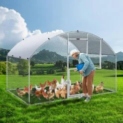 Large Metal Chicken Coop With Run Walk In Chicken Coop With Waterproof Cover 6.6 Ft. X 9.8 Ft. X 6.6 Ft. Poultry Fencing -Dewalt Tools Shop vevor chicken runs brs65x98x64fthxytv0 31 1000