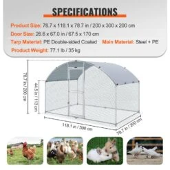 Large Metal Chicken Coop With Run Walk In Chicken Coop With Waterproof Cover 6.6 Ft. X 9.8 Ft. X 6.6 Ft. Poultry Fencing -Dewalt Tools Shop vevor chicken runs brs65x98x64fthxytv0 76 1000