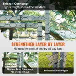 Large Metal Chicken Coop With Run Walk In Chicken Coop With Waterproof Cover 6.6 Ft. X 9.8 Ft. X 6.6 Ft. Poultry Fencing -Dewalt Tools Shop vevor chicken runs brs65x98x64fthxytv0 fa 1000