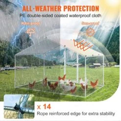 6.6 Ft. X 9.8 Ft. X 6.6 Ft. Large Metal Chicken Coop With Run Walk-In Chicken Coop With Waterproof Cover Poultry Fencing -Dewalt Tools Shop vevor chicken runs brs65x98x64ftokufv0 1f 1000