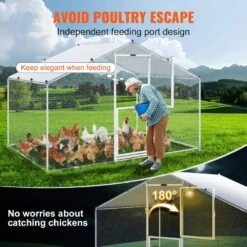 6.6 Ft. X 9.8 Ft. X 6.6 Ft. Large Metal Chicken Coop With Run Walk-In Chicken Coop With Waterproof Cover Poultry Fencing -Dewalt Tools Shop vevor chicken runs brs65x98x64ftokufv0 44 1000