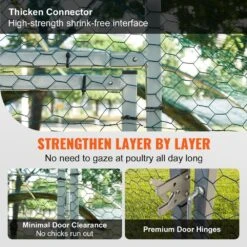 6.6 Ft. X 9.8 Ft. X 6.6 Ft. Large Metal Chicken Coop With Run Walk-In Chicken Coop With Waterproof Cover Poultry Fencing -Dewalt Tools Shop vevor chicken runs brs65x98x64ftokufv0 fa 1000