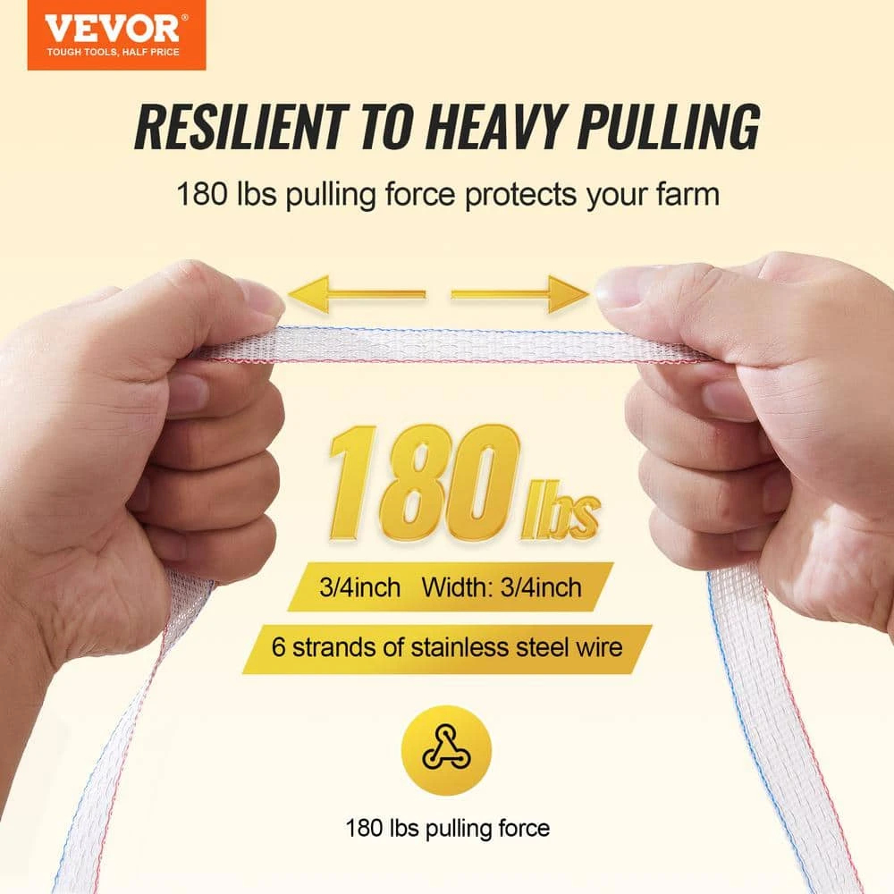 Electric Fence Tape, 1640 Ft. 500 M Polytope Fencing Hot Wire, 3/4 In. Width 6 Stainless Steel Strands For Conductivity 4 Electric Fence Tape, 1640 Ft. 500 M Polytope Fencing Hot Wire, 3/4 In. Width 6 Stainless Steel Strands For Conductivity - Image 2