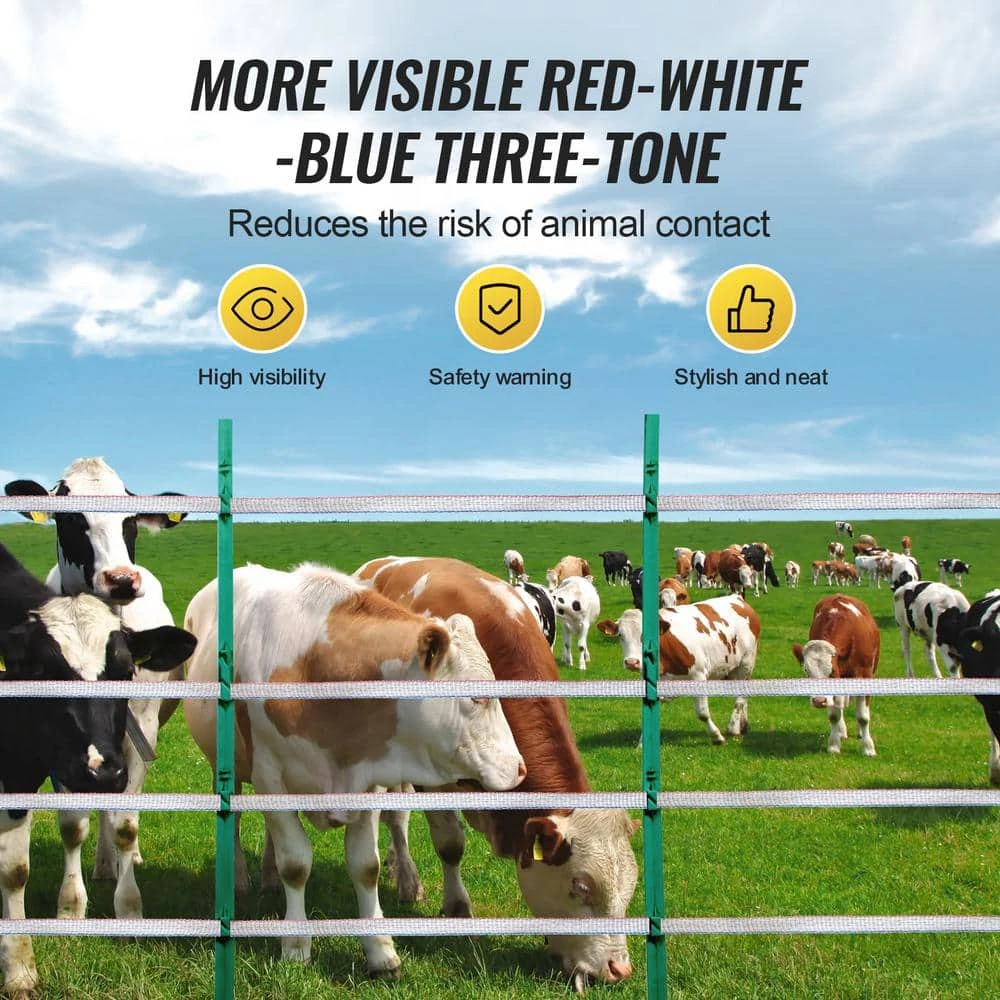 Electric Fence Tape, 1640 Ft. 500 M Polytope Fencing Hot Wire, 3/4 In. Width 6 Stainless Steel Strands For Conductivity 8 Electric Fence Tape, 1640 Ft. 500 M Polytope Fencing Hot Wire, 3/4 In. Width 6 Stainless Steel Strands For Conductivity - Image 6