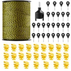 Electric Fence Wire, 1640 Ft. 500 M Portable Polypier, 1/8 In. Diameter 6 Stainless Steel Strands, Fencing Rope Line