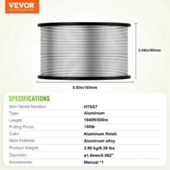 16 Gauge Aluminum Wire For Electric Fencing, 1640 Ft. 500 M Electric Fence Wire, Portable Fencing Wire, Aluminum Alloy -Dewalt Tools Shop vevor electric fence wire wldxlzklzk16y7nkhy3 76 1000