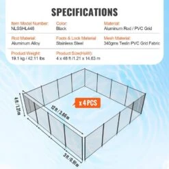 Pool Fence 4 X 48 Ft. Pool Fences For Inground Pools Removable Child Safety Pool Fencing, Easy DIY Swimming Pool Fence -Dewalt Tools Shop vevor pool fences dxycwl448fthk10bdv0 76 1000