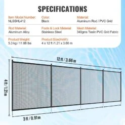 Security Pool Fence 4 Ft. X 12 Ft. Removable Pool Fence 1000D PVC Fabric Pool Fencing Mesh With Aluminum Poles -Dewalt Tools Shop vevor pool fences kcxycwll412ft18uyv0 76 1000