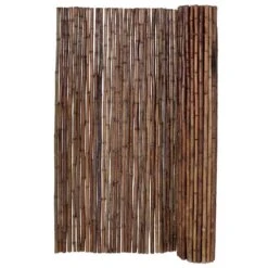 6 Ft. H X 8 Ft. W Caramel Brown Rolled Bamboo Fence Decorative Fencing Panel