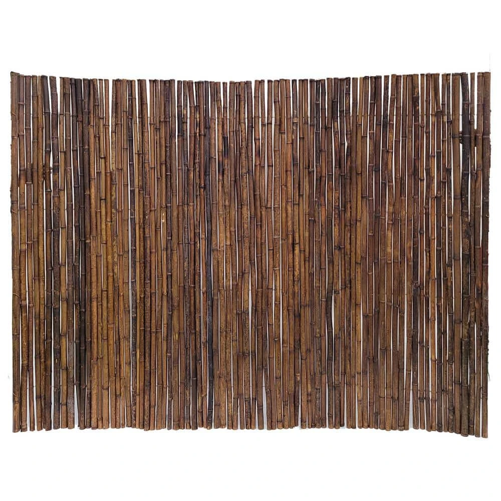 6 Ft. H X 8 Ft. W Caramel Brown Rolled Bamboo Fence Decorative Fencing Panel 4 6 Ft. H X 8 Ft. W Caramel Brown Rolled Bamboo Fence Decorative Fencing Panel - Image 2