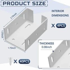 Aluminum Fence Bracket With Screws For Vinyl Fencing Panel And Connection Deck Rail Kit In White (16 Pieces) -Dewalt Tools Shop white afoxsos fence hardware snph020in0225 4f 1000