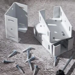 Aluminum Fence Bracket With Screws For Vinyl Fencing Panel And Connection Deck Rail Kit In White (16 Pieces) -Dewalt Tools Shop white afoxsos fence hardware snph020in0225 fa 1000