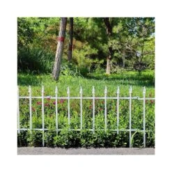 18 In. Metal Decorative Garden Fence (5 Panels) Metal Border Folding Fence Landscape Fencing -Dewalt Tools Shop white fawey tred inc garden fencing ny250fc 16 31 1000