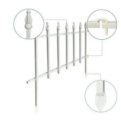 18 In. Metal Decorative Garden Fence (5 Panels) Metal Border Folding Fence Landscape Fencing -Dewalt Tools Shop white fawey tred inc garden fencing ny250fc 16 44 1000