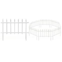 18 In. Metal Decorative Garden Fence (5 Panels) Metal Border Folding Fence Landscape Fencing