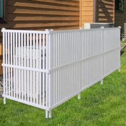 50 In. Privacy Fence Panels Kit Air Conditioner Trash Can Enclosure Vinyl White Color Garden Fencing Plastic -Dewalt Tools Shop white garden fencing d0102hrm2d6 1 44 1000