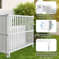 50 In. Privacy Fence Panels Kit Air Conditioner Trash Can Enclosure Vinyl White Color Garden Fencing Plastic -Dewalt Tools Shop white garden fencing d0102hrm2d6 1 fa 1000