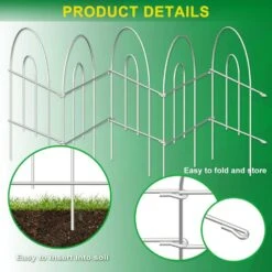 N/A 18 In. White Metal Garden Fence, 50 Ft. Foldable Outdoor Wire Fencing -Dewalt Tools Shop white garden fencing ogsa11012 1f 1000