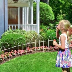 N/A 18 In. White Metal Garden Fence, 50 Ft. Foldable Outdoor Wire Fencing -Dewalt Tools Shop white garden fencing ogsa11012 31 1000