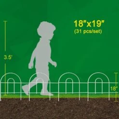 N/A 18 In. White Metal Garden Fence, 50 Ft. Foldable Outdoor Wire Fencing -Dewalt Tools Shop white garden fencing ogsa11012 4f 1000