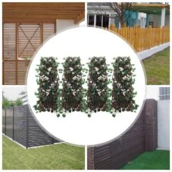 46 In. White Wood Silk Fabric Faux Ivy Fencing Panel Garden Fence (4-Piecs) -Dewalt Tools Shop white garden fencing ylyogns7wdzfp 44 1000