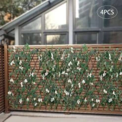 46 In. White Wood Silk Fabric Faux Ivy Fencing Panel Garden Fence (4-Piecs) -Dewalt Tools Shop white garden fencing ylyogns7wdzfp 66 1000