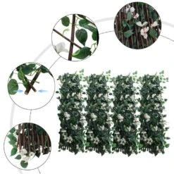 46 In. White Wood Silk Fabric Faux Ivy Fencing Panel Garden Fence (4-Piecs) -Dewalt Tools Shop white garden fencing ylyogns7wdzfp 76 1000