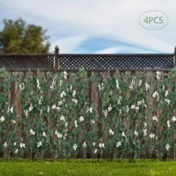 46 In. White Wood Silk Fabric Faux Ivy Fencing Panel Garden Fence (4-Piecs) -Dewalt Tools Shop white garden fencing ylyogns7wdzfp fa 1000