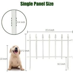 22 In. W X 18 In. H White Metal Decorative Garden Fence, 5-Panels Landscape Fencing For Flower Bed, Yard, Animal Barrier -Dewalt Tools Shop white oyezvary garden fencing 28csa11 4530 44 1000