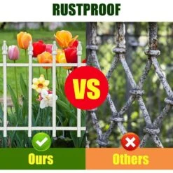 22 In. W X 18 In. H White Metal Decorative Garden Fence, 5-Panels Landscape Fencing For Flower Bed, Yard, Animal Barrier -Dewalt Tools Shop white oyezvary garden fencing 28csa11 4530 4f 1000