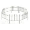 22 In. W X 18 In. H White Metal Decorative Garden Fence, 5-Panels Landscape Fencing For Flower Bed, Yard, Animal Barrier