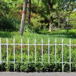 22 In. W X 18 In. H White Metal Decorative Garden Fence, 5-Panels Landscape Fencing For Flower Bed, Yard, Animal Barrier -Dewalt Tools Shop white oyezvary garden fencing 28csa11 4530 fa 1000