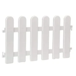 20 In. X 18 In. White Plastic Picket Fence Decorative Garden Fencing (4-Pack)
