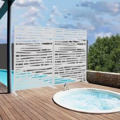 72 In. H X 47 In. L X 16 In. W White Galvanized Steel Metal Dig Privacy Screen Border Fencing -Dewalt Tools Shop white spassway garden fencing hd0601 506a6 44 1000