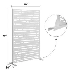 72 In. H X 47 In. L X 16 In. W White Galvanized Steel Metal Dig Privacy Screen Border Fencing -Dewalt Tools Shop white spassway garden fencing hd0601 506a6 fa 1000