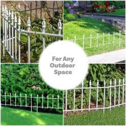20-Piece Roman Walkway Iron Panel Border Fencing-36 Ft. Black -Dewalt Tools Shop white sunnydaze garden fencing hmi 6084 w 4f 1000